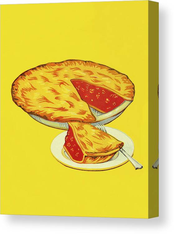 Bake Canvas Print featuring the drawing Cherry Pie by CSA Images