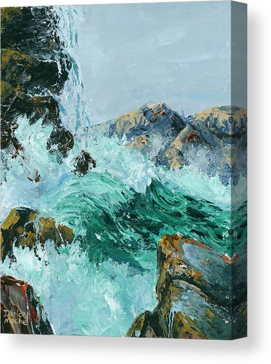 Seascape Canvas Print featuring the painting Dancing With Waves by Darice Machel McGuire
