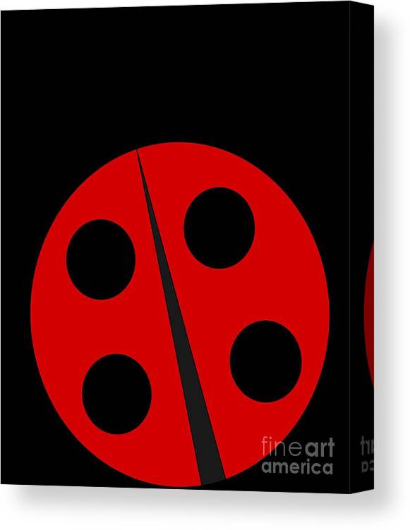 Cute Canvas Print featuring the digital art Cute Ladybug #1 by Flippin Sweet Gear