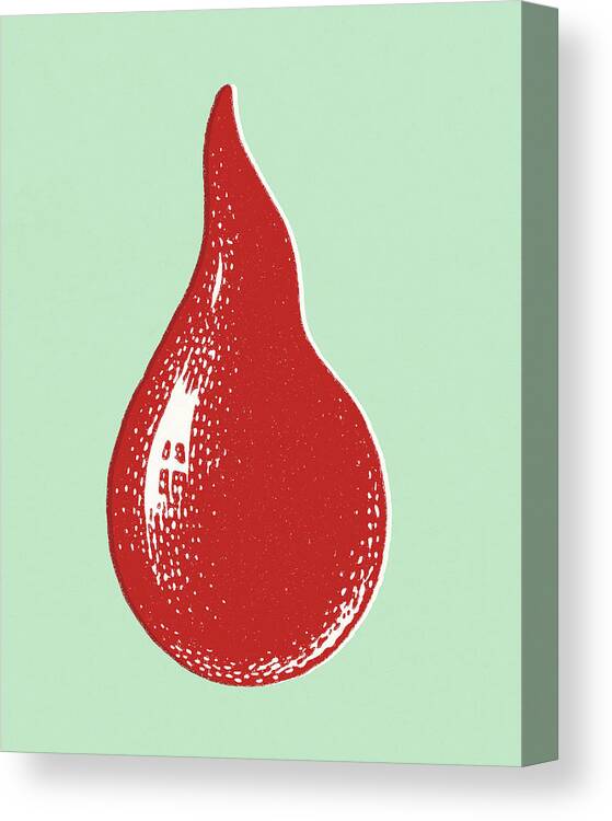 Bleed Canvas Print featuring the drawing Drop of blood #1 by CSA Images