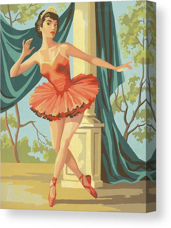 Activity Canvas Print featuring the drawing Female Dancer by CSA Images