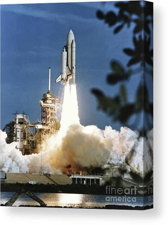 Sts-1 Canvas Print featuring the photograph Launch Of First Space Shuttle Sts-1 #1 by Nasa/science Photo Library