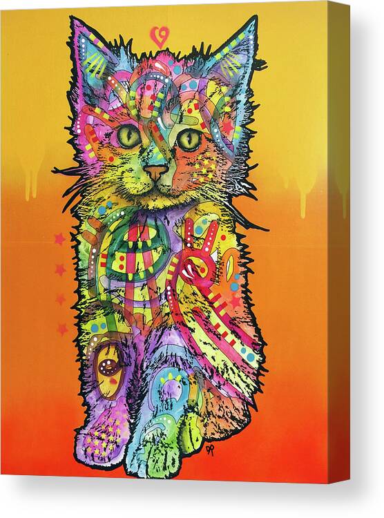 Love Kitten Canvas Print featuring the mixed media Love Kitten by Dean Russo