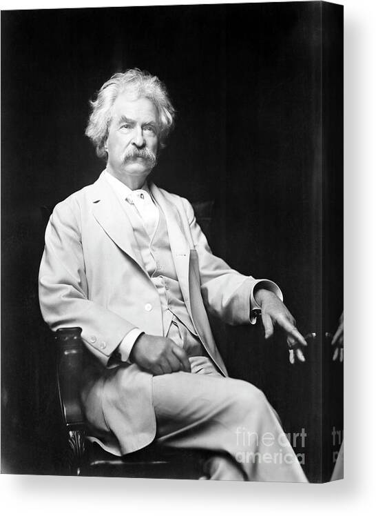 Mark Twain Canvas Print featuring the photograph Mark Twain #1 by Bettmann