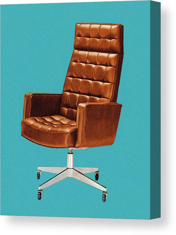 Armchair Canvas Print featuring the drawing Office Chair #1 by CSA Images