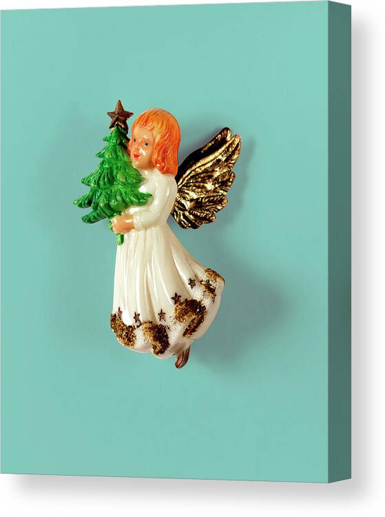 Angel Canvas Print featuring the drawing Plastic Angel Figurine #1 by CSA Images