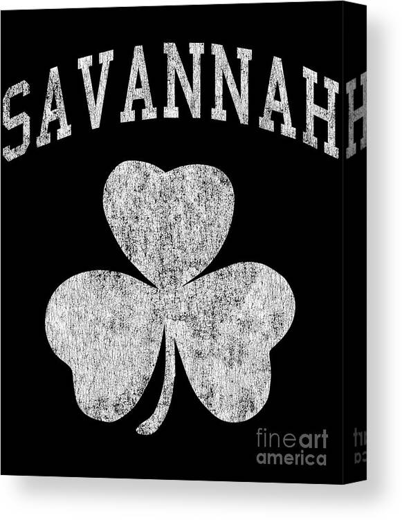 St-patricks-day-group-shirts Canvas Print featuring the digital art Savannah Georgia Irish Shamrock #1 by Flippin Sweet Gear