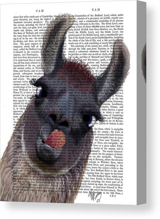 Steampunk Canvas Print featuring the painting Silly Llama #1 by Fab Funky