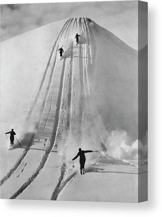 Skiing Canvas Print featuring the photograph Skiing Straight #1 by Fpg