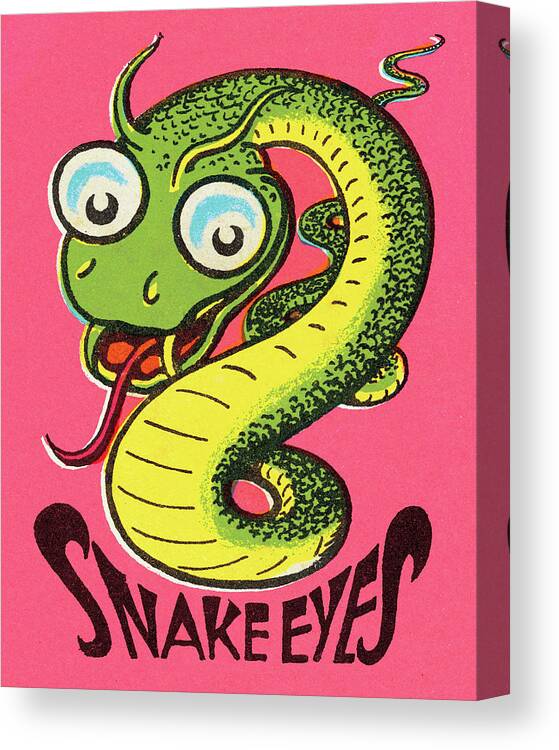 Afraid Canvas Print featuring the drawing Snake Eyes #1 by CSA Images