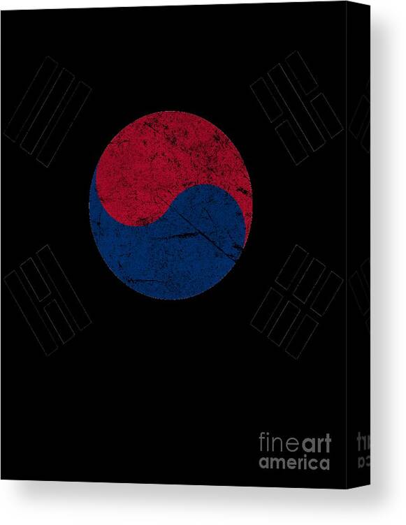 Cool Canvas Print featuring the digital art South Korea Vintage #1 by Flippin Sweet Gear