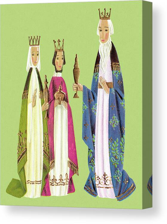 Adult Canvas Print featuring the drawing Three Wise Men by CSA Images