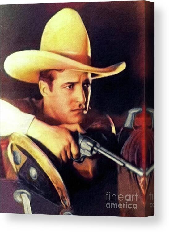 Tom Canvas Print featuring the painting Tom Mix, Vintage Actor #1 by Esoterica Art Agency