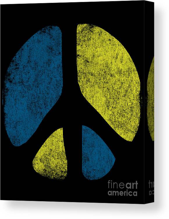 Cool Canvas Print featuring the digital art Vintage Peace Sign #1 by Flippin Sweet Gear