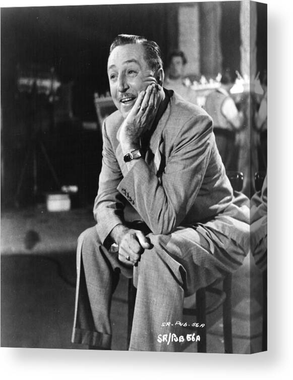 Director Canvas Print featuring the photograph Walt Disney by Hulton Archive