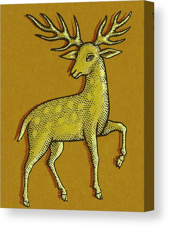 Animal Canvas Print featuring the drawing Deer #10 by CSA Images