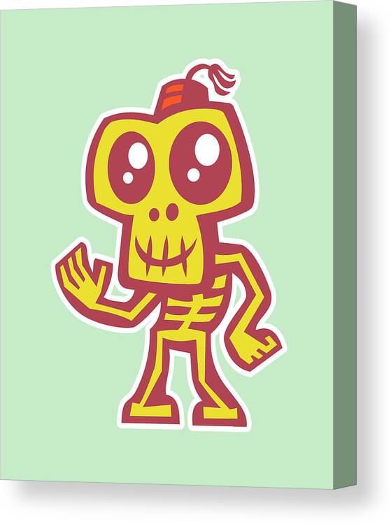 Afraid Canvas Print featuring the drawing Skeleton #11 by CSA Images