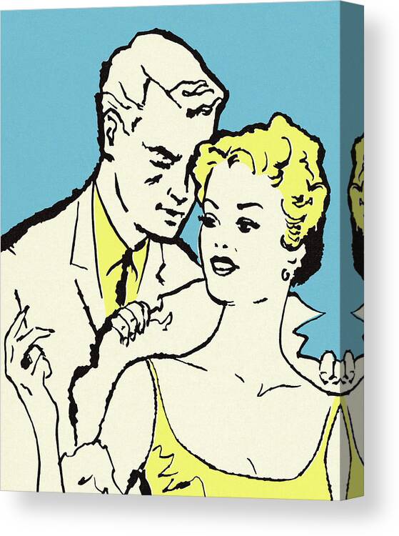 Adult Canvas Print featuring the drawing Man and Woman by CSA Images