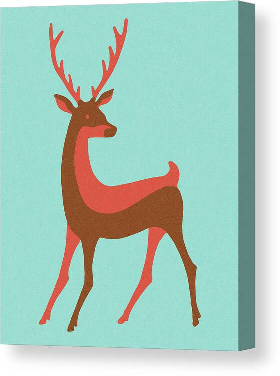 Activity Canvas Print featuring the drawing Deer by CSA Images