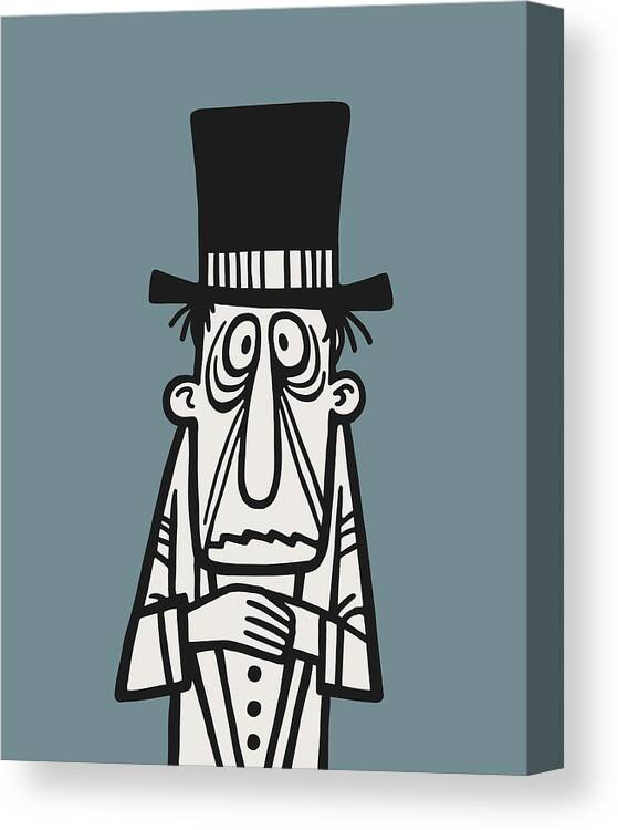Accessories Canvas Print featuring the drawing Frightened Man #13 by CSA Images