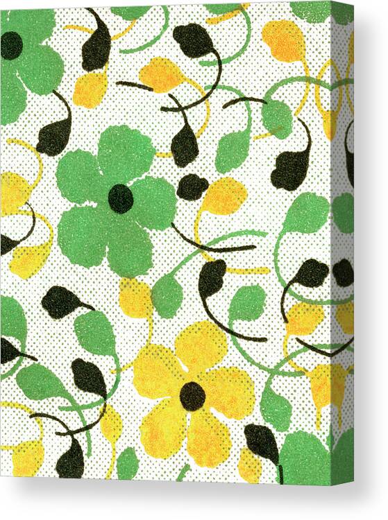 Background Canvas Print featuring the drawing Floral Pattern by CSA Images