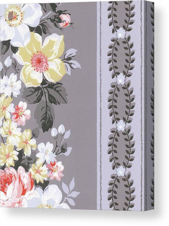 Background Canvas Print featuring the drawing Floral Pattern #16 by CSA Images