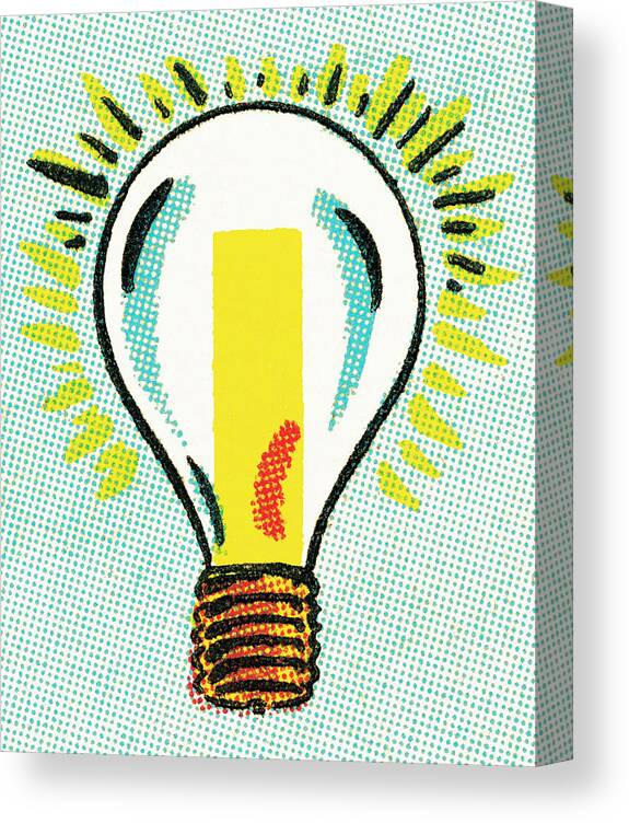 Bright Canvas Print featuring the drawing Light bulb #16 by CSA Images