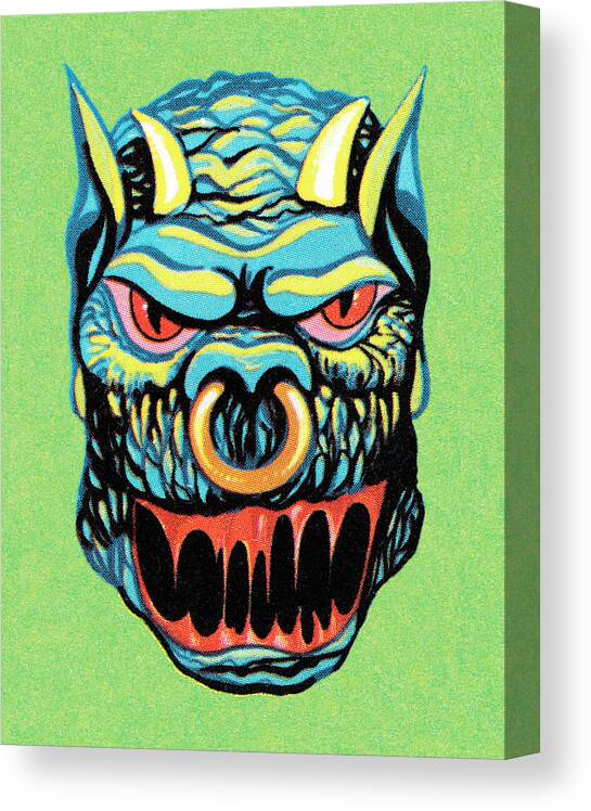 Afraid Canvas Print featuring the drawing Monster #163 by CSA Images