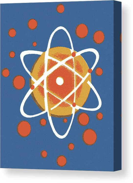Atom Canvas Print featuring the drawing Atom #17 by CSA Images