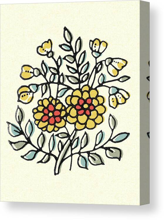 Bloom Canvas Print featuring the drawing Flowers by CSA Images