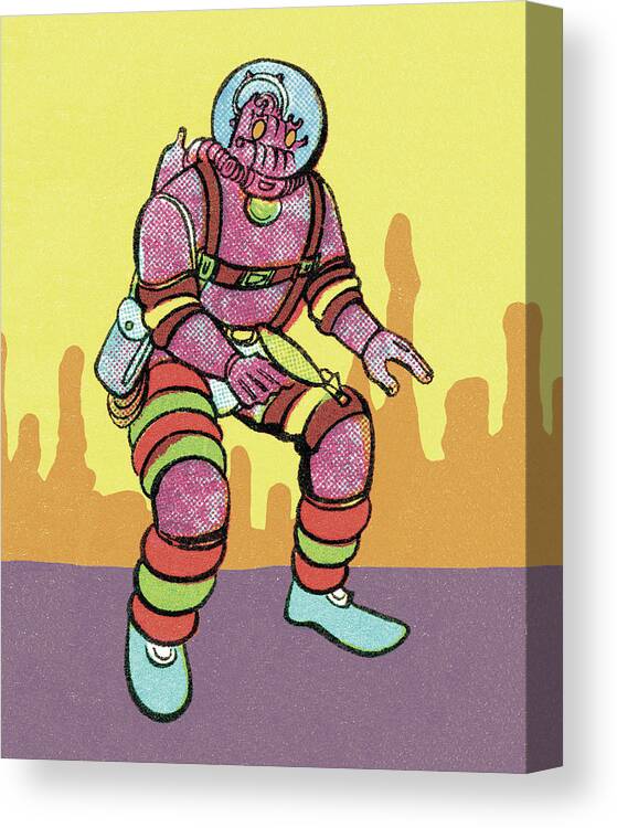 Alien Canvas Print featuring the drawing Alien Spaceman #2 by CSA Images