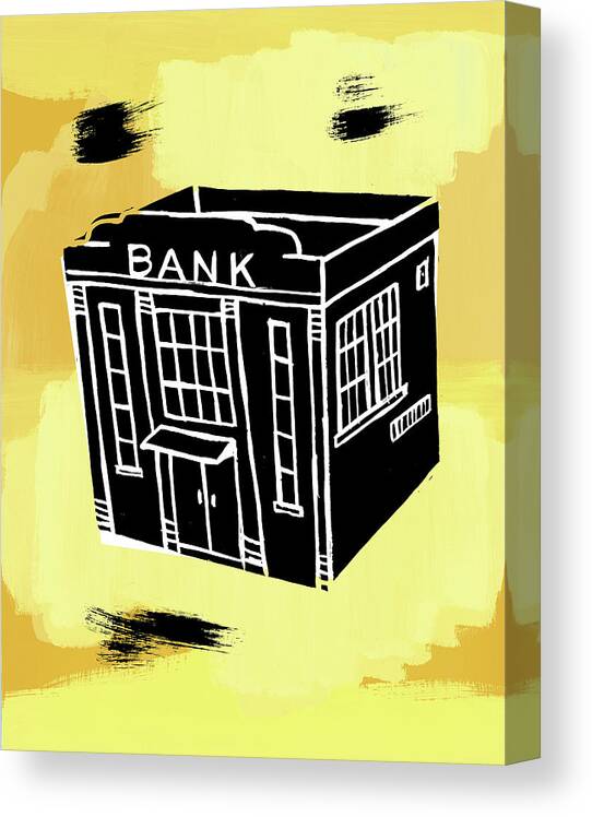 Architecture Canvas Print featuring the drawing Bank Building #2 by CSA Images