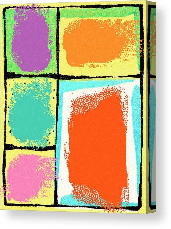 Abstract Canvas Print featuring the drawing Color Block Pattern #2 by CSA Images