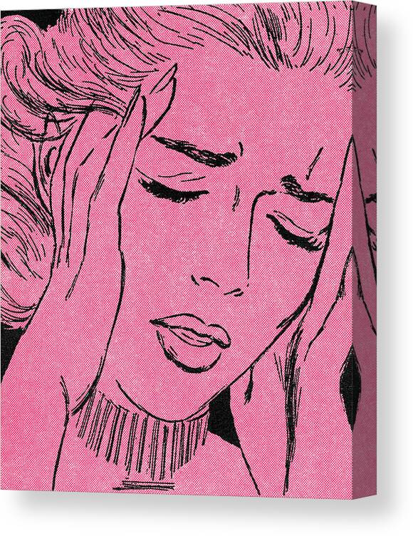 Ache Canvas Print featuring the drawing Crying woman by CSA Images