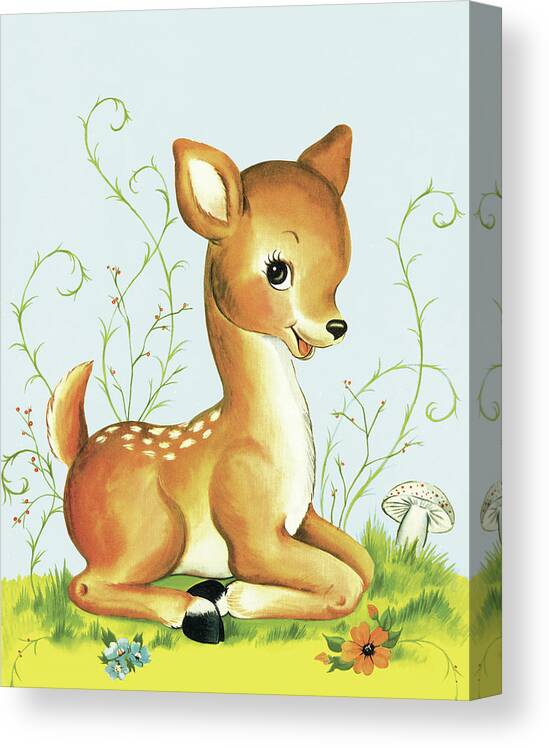 Animal Canvas Print featuring the drawing Doe #2 by CSA Images