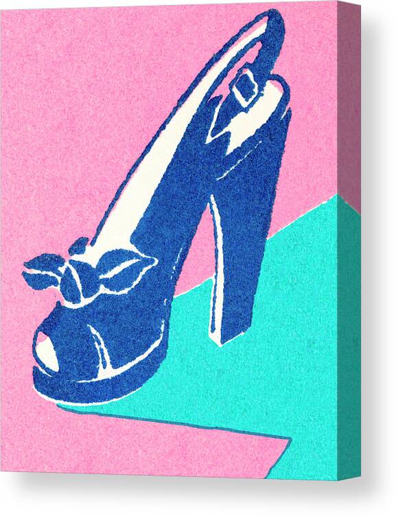 Campy Canvas Print featuring the drawing High Heel Shoe by CSA Images