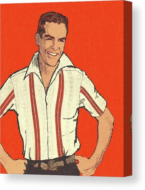 Adult Canvas Print featuring the drawing Portrait of a Handsome Man #2 by CSA Images