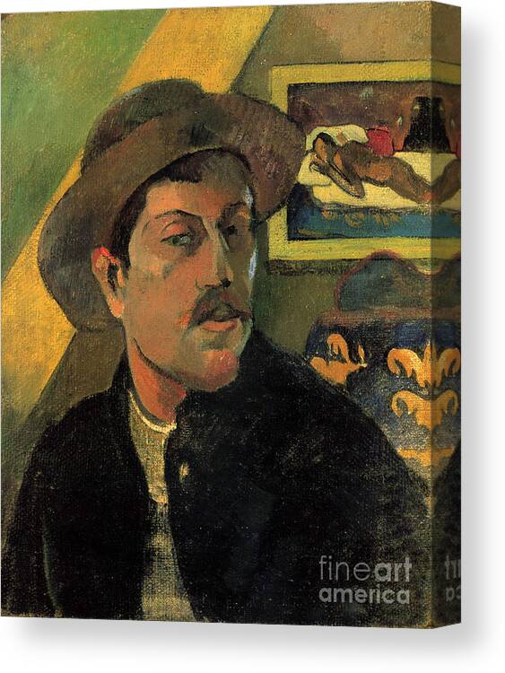 Paul Gauguin Canvas Print featuring the drawing Self-portrait. Artist Gauguin, Paul #2 by Heritage Images