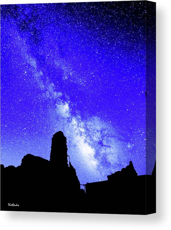 2018 Canvas Print featuring the photograph The Milky Way Over the Crest House by Tim Kathka