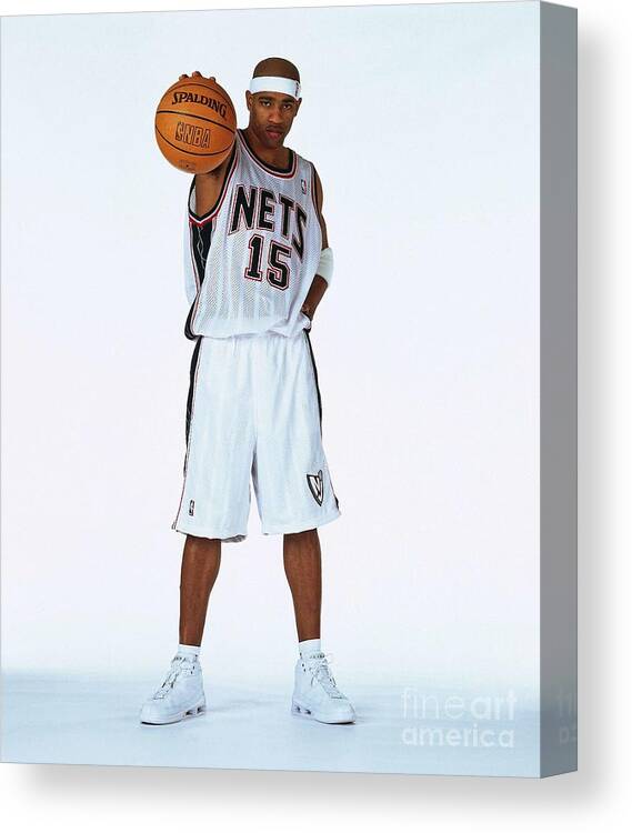 Nba Pro Basketball Canvas Print featuring the photograph Vince Carter Studio Portrait by Nathaniel S. Butler