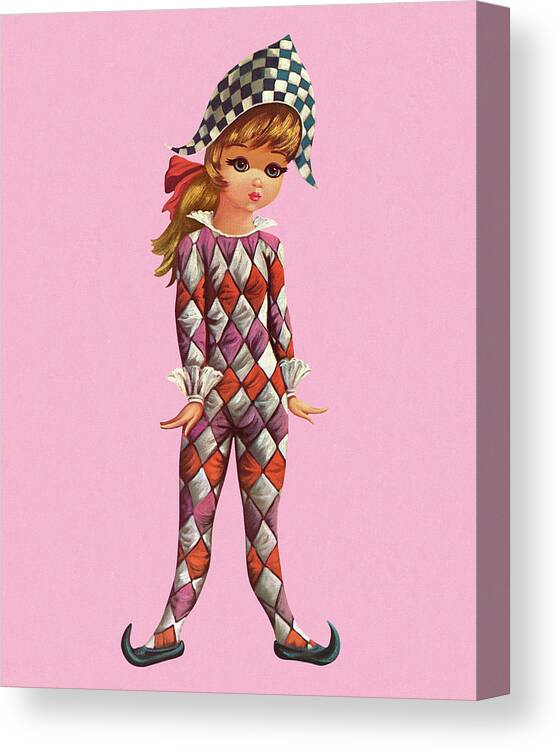 Accessories Canvas Print featuring the drawing Young Harlequin #2 by CSA Images