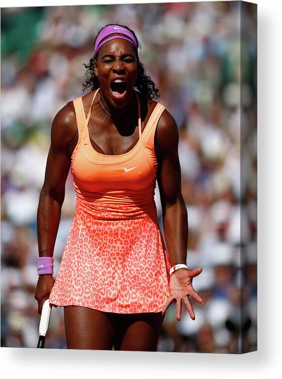 Serena Williams - Tennis Player Canvas Print featuring the photograph 2015 French Open - Day Fourteen by Julian Finney