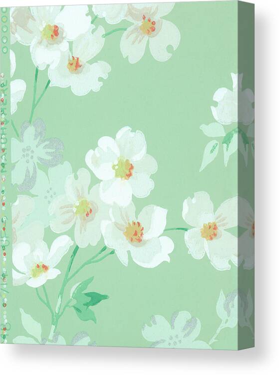 Background Canvas Print featuring the drawing Flower pattern by CSA Images