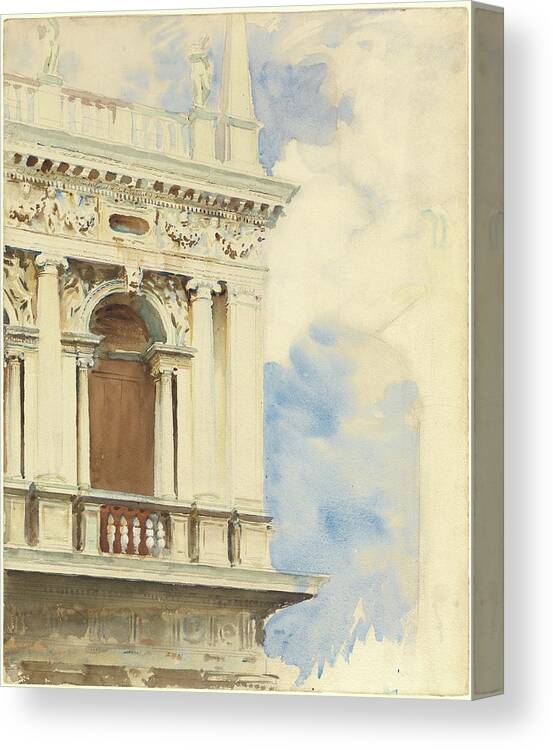 Venice Canvas Print featuring the painting A Corner Of The Library In Venice by John Singer Sargent