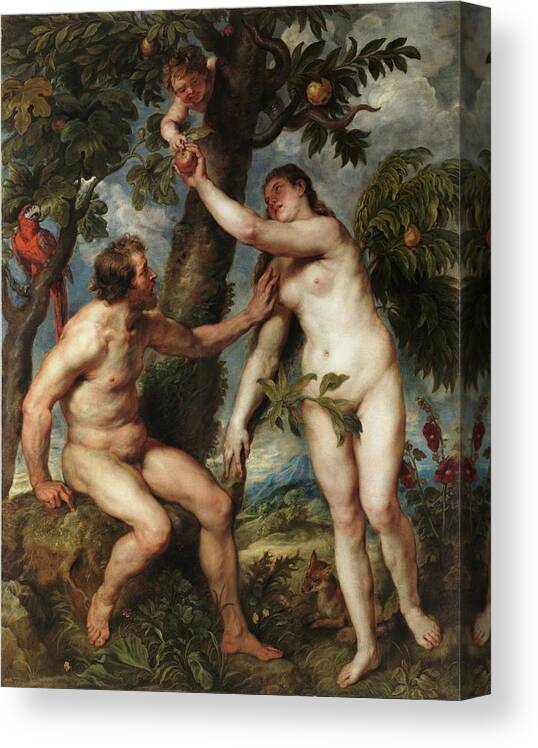 Baroque Canvas Print featuring the painting Adam And Eve by Peter Paul Rubens