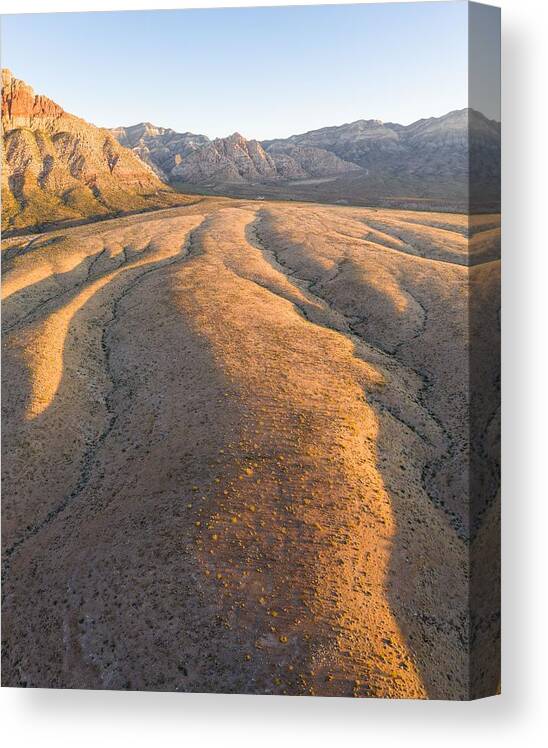 Landscapeaerial Canvas Print featuring the photograph Early Morning Sunlight Illuminates #3 by Ethan Daniels
