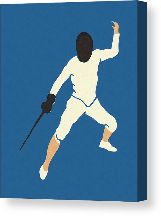 Action Canvas Print featuring the drawing Fencing by CSA Images