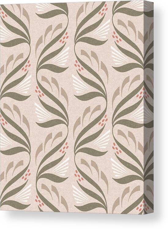Background Canvas Print featuring the drawing Leaf Pattern #3 by CSA Images