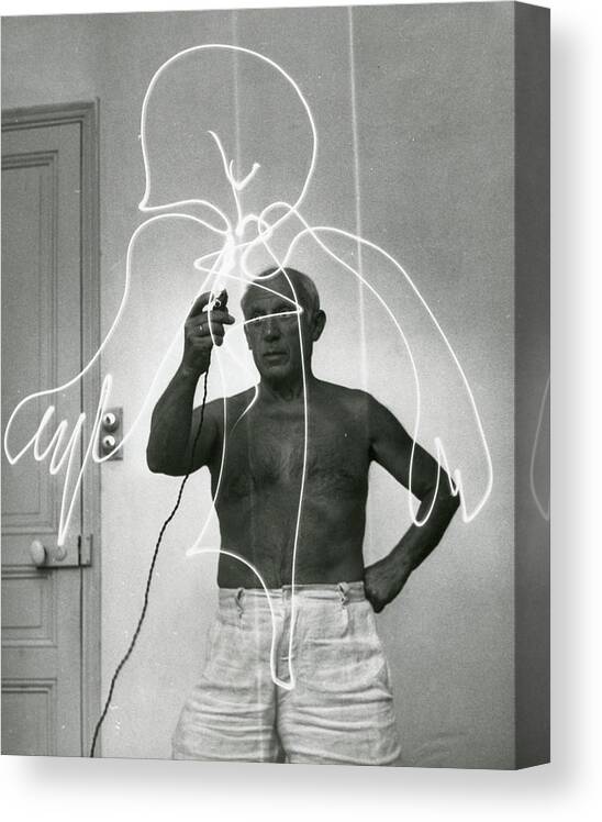 Pablo Picasso Canvas Print featuring the photograph Pablo Picasso #3 by Gjon Mili