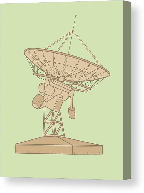 Antenna Canvas Print featuring the drawing Satellite Dish #3 by CSA Images